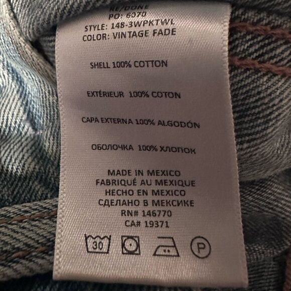 Re/Done | NWTs 70s Ultra High Rise Stove Pipe Jeans Size 25 - Picture 7 of 8